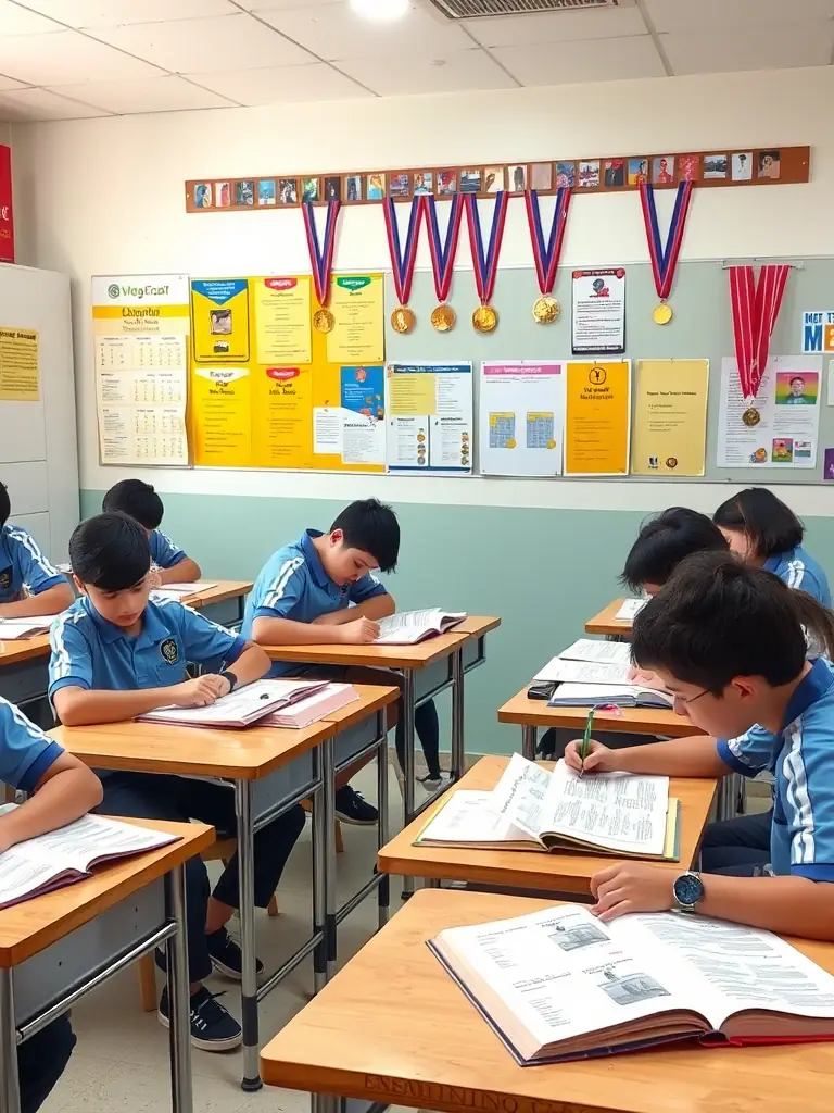 A photo of young athletes learning about Olympic values, emphasizing the importance of ethical conduct and fair play in sports.